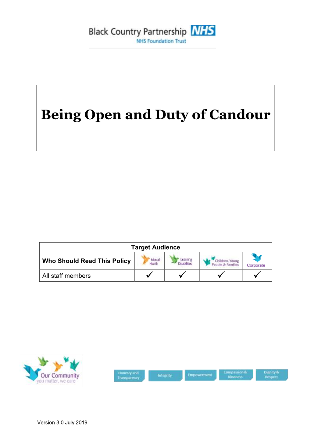 Being Open and Duty of Candour