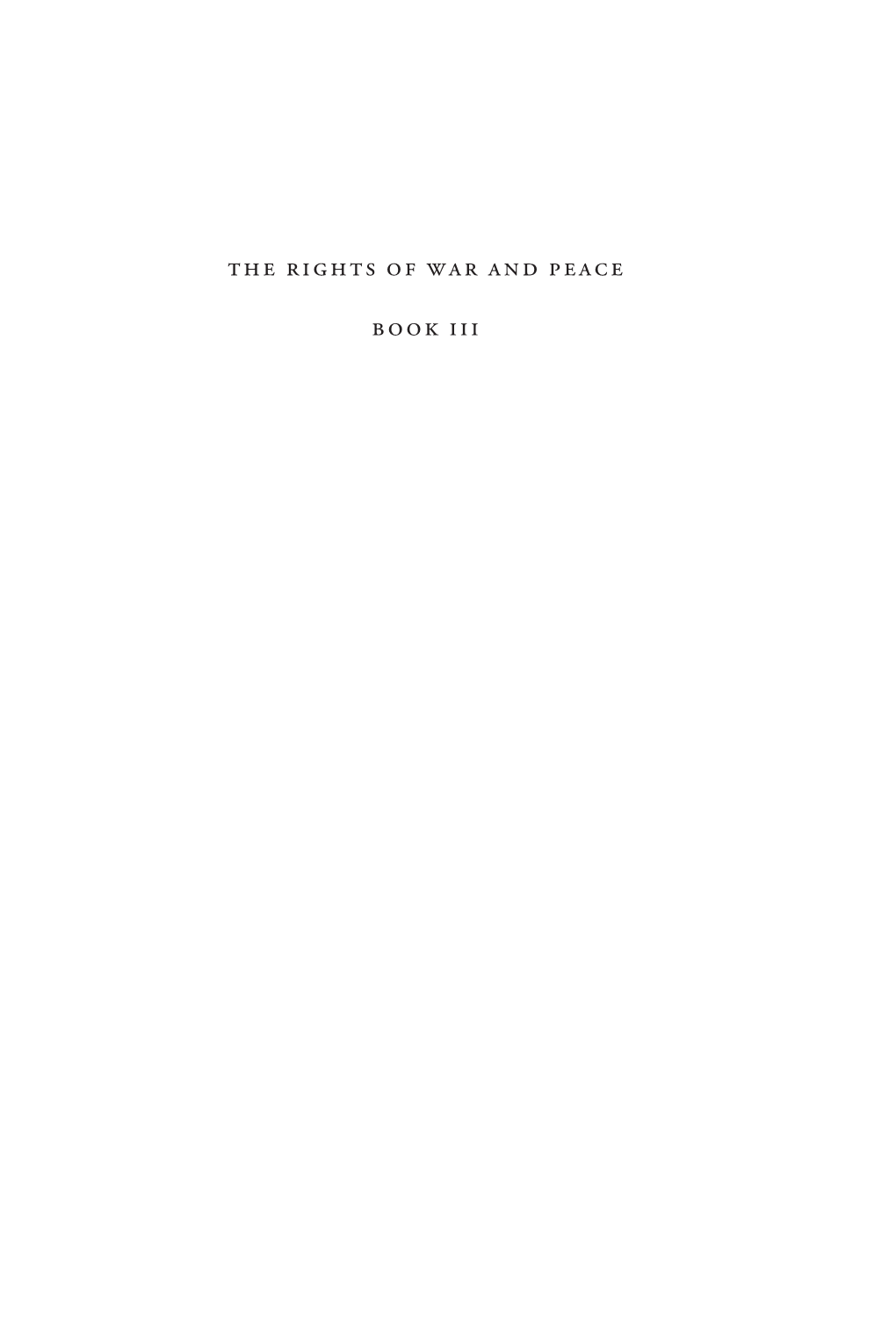 The Rights of War and Peace Book