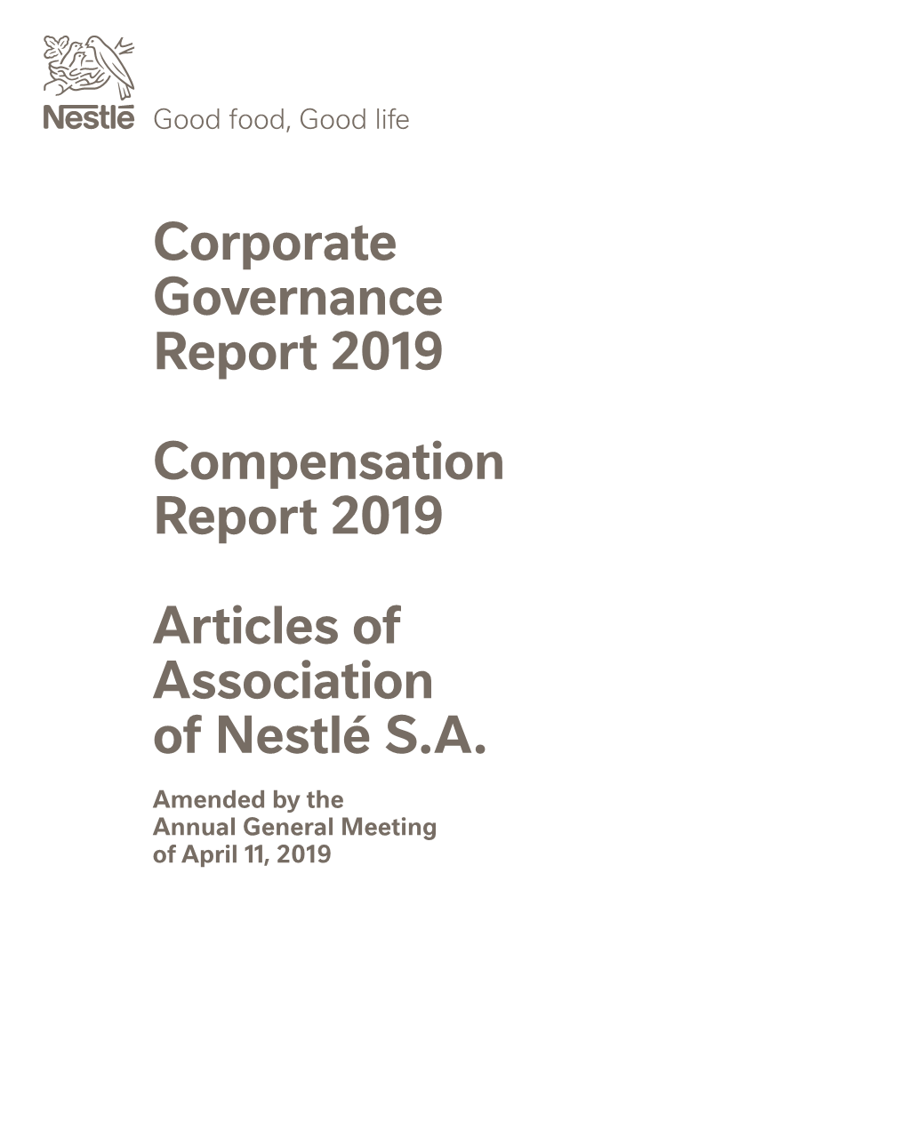 Corporate Governance Report 2019