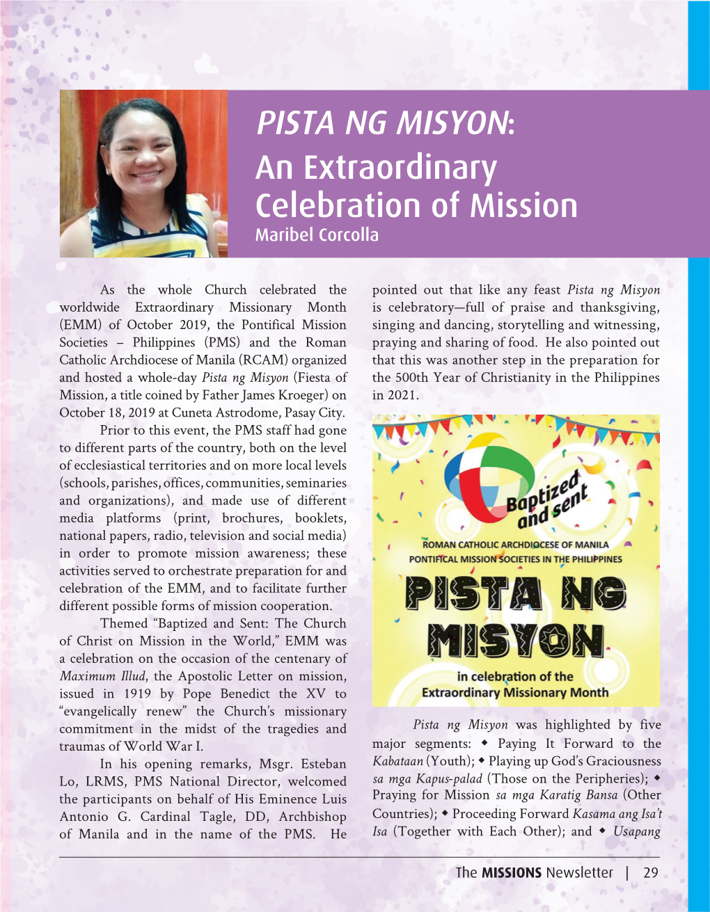 PISTA NG MISYON: an Extraordinary Celebration of Mission Maribel Corcolla