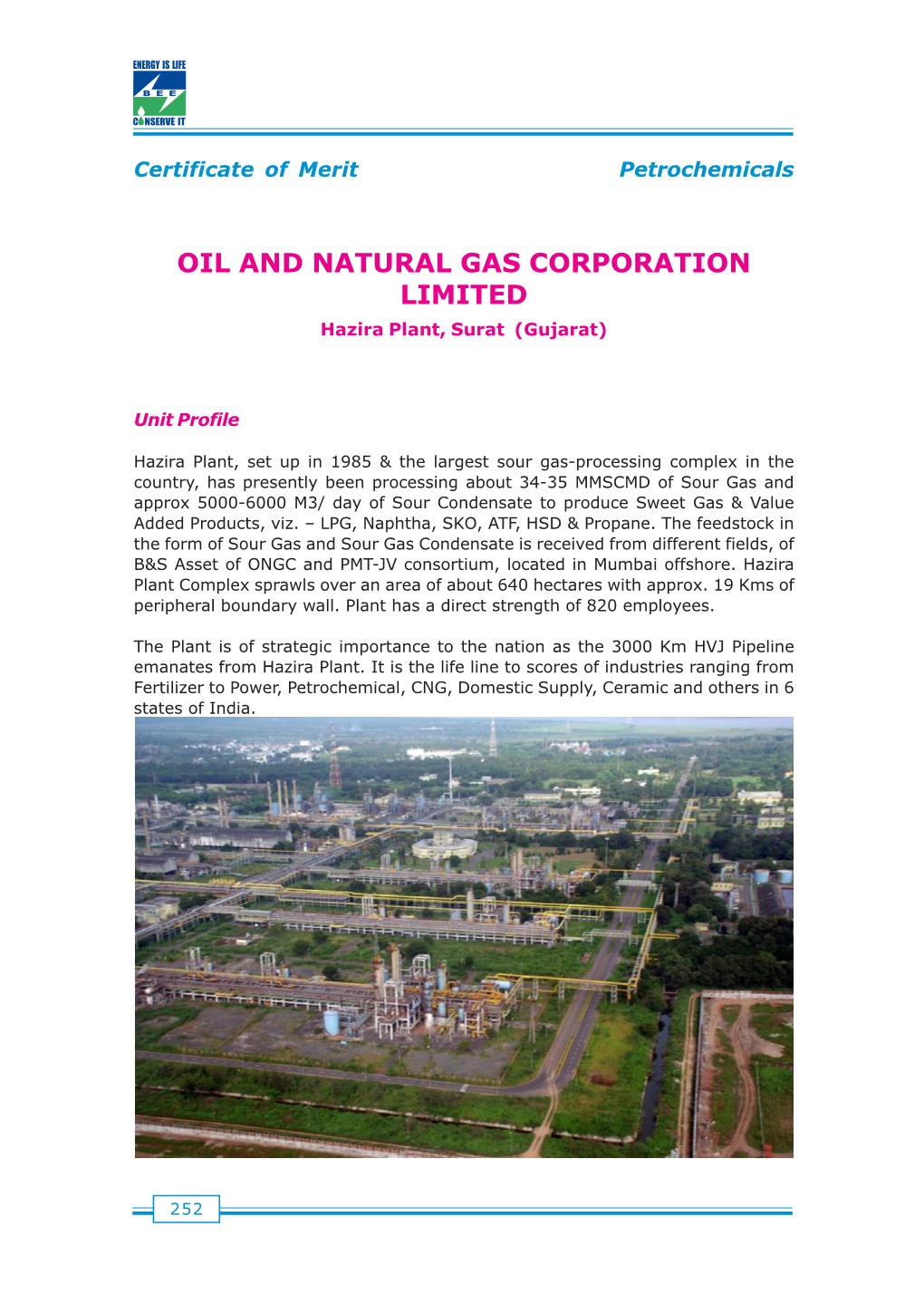Oil and Natural Gas Corporation Ltd. Hazira Plant, Surat (Gujarat)