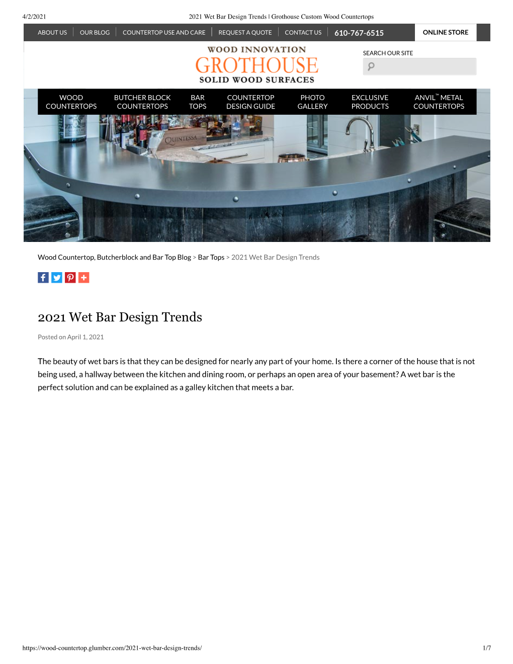 2021 Wet Bar Design Trends | Grothouse Custom Wood Countertops