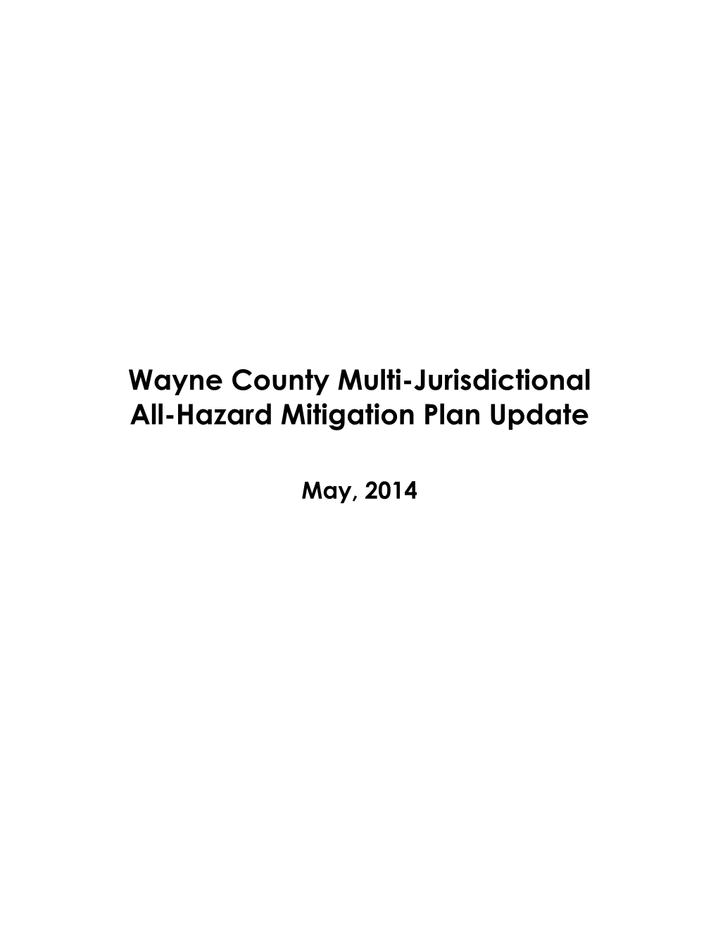 Wayne County All Hazard Mitigation Plan Update