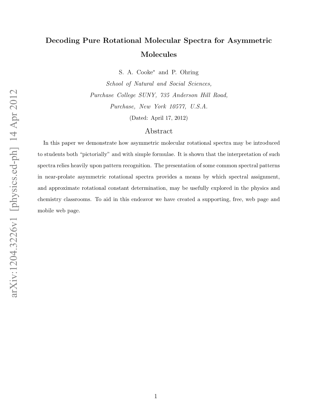 Decoding Pure Rotational Molecular Spectra for Asymmetric Molecules