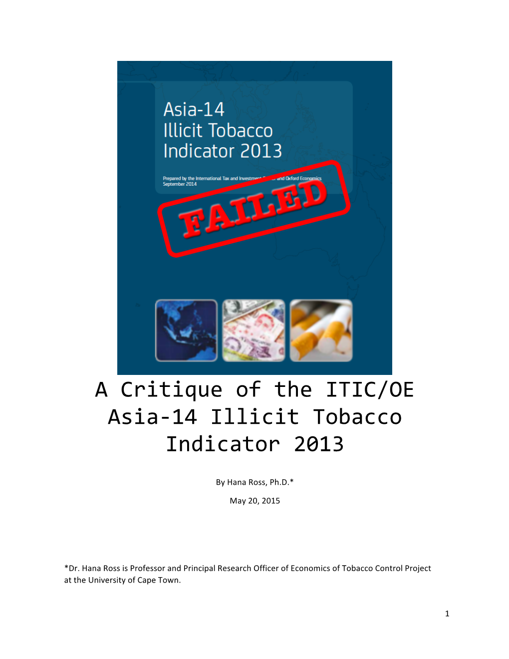 A Critique of the ITIC/OE Asia-‐14 Illicit Tobacco Indicator 2013