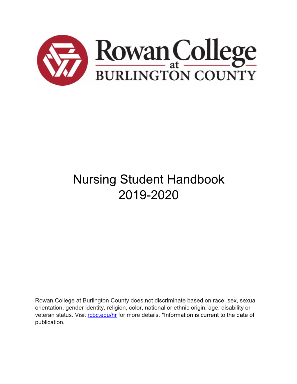 RCBC Nursing Student Handbook 2018-2019