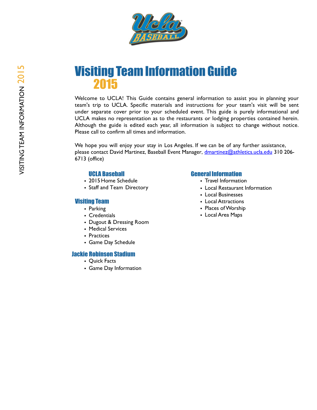 Visiting Team Information Guide 2015