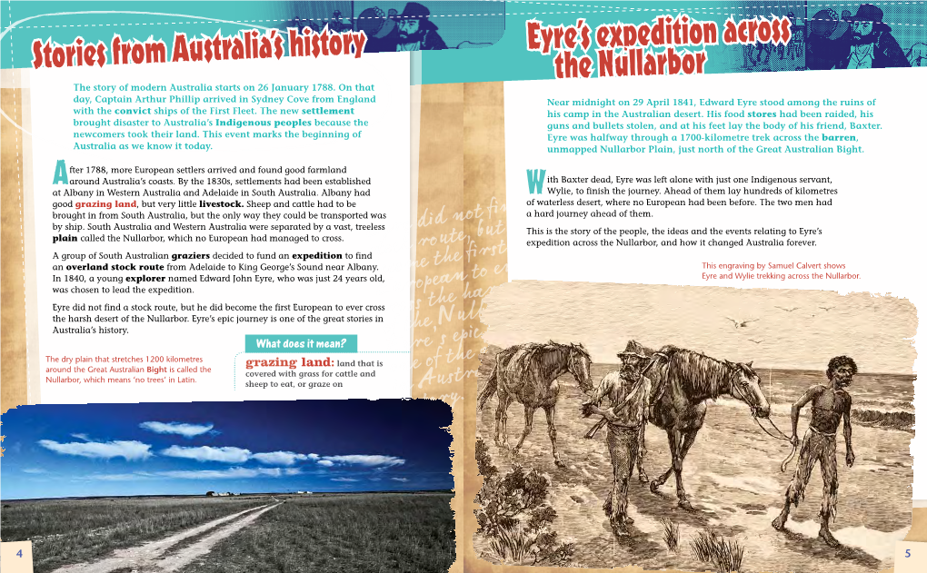 Stories from Australia's History Eyre's Expedition Across the Nullarbor