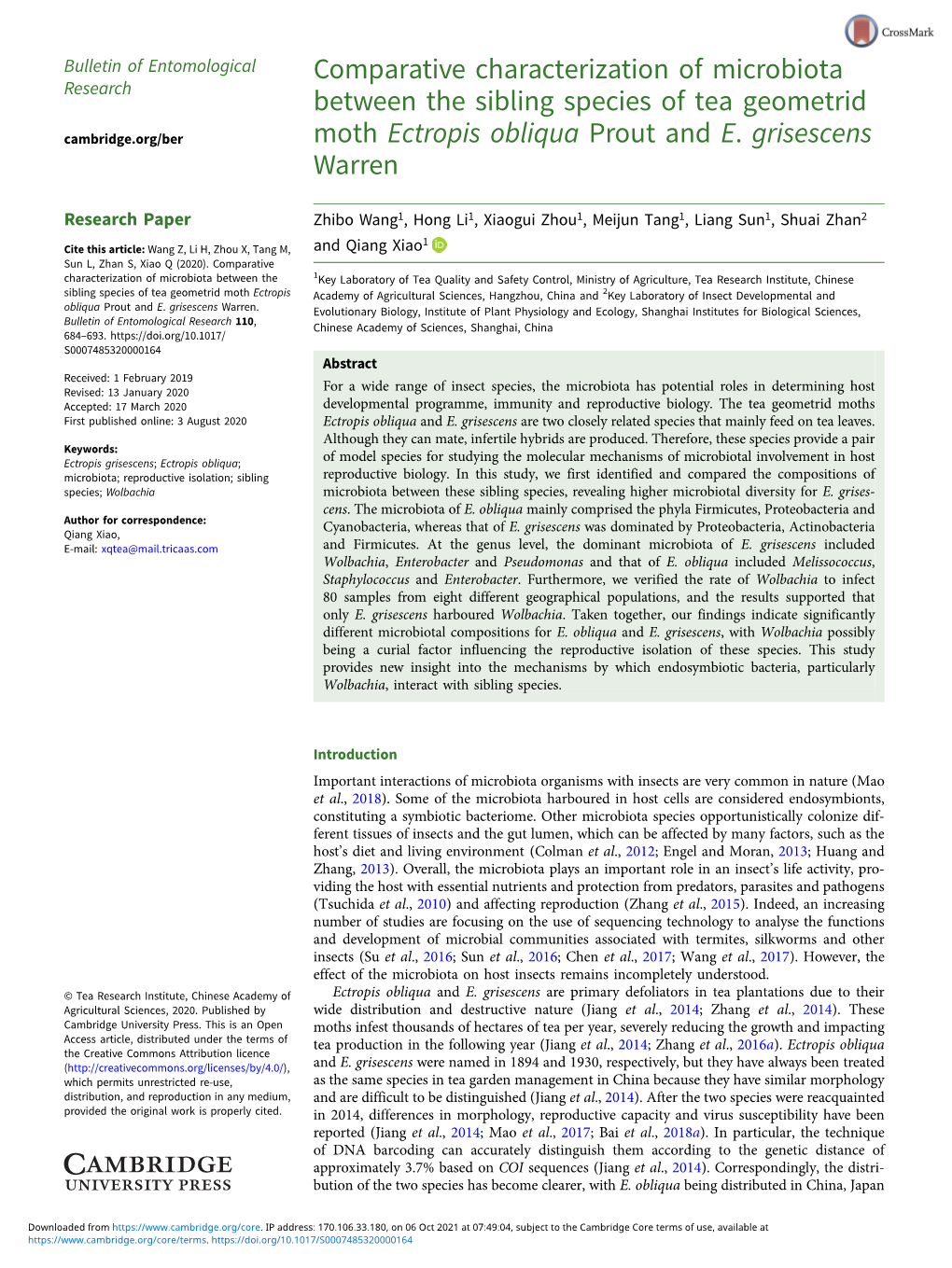 Comparative Characterization of Microbiota Between the Sibling