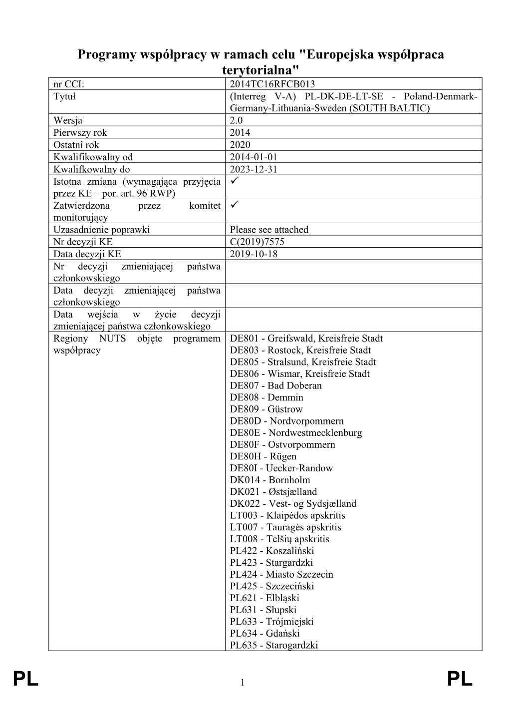 Programy Współpracy W Ramach Celu "Europejska Współpraca Terytorialna"