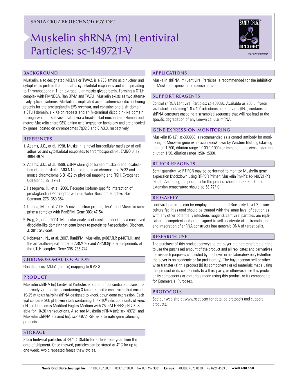 Muskelin Shrna (M) Lentiviral Particles: Sc-149721-V