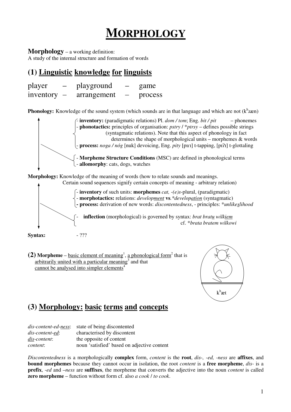 Morphological Processes