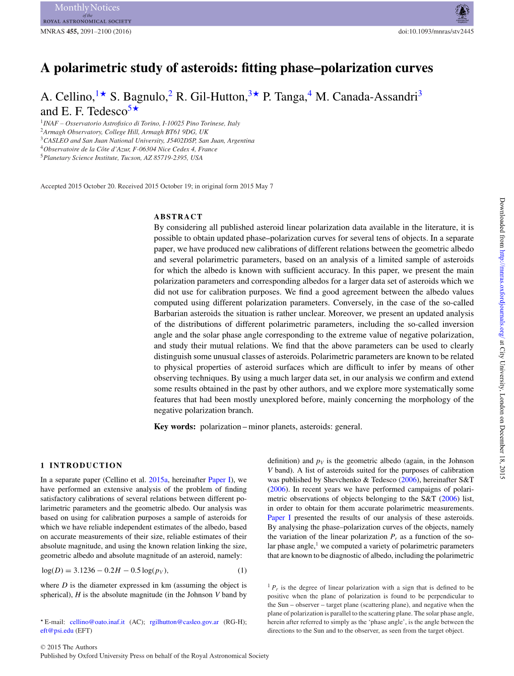 A Polarimetric Study of Asteroids: Fitting Phase–Polarization Curves