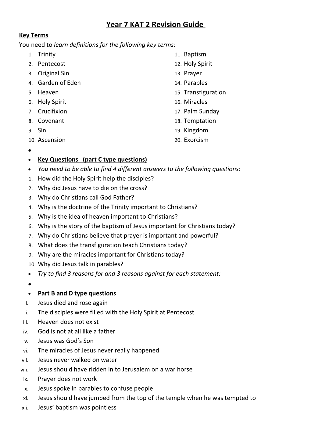 Year 7 KAT 2 Revision Guide