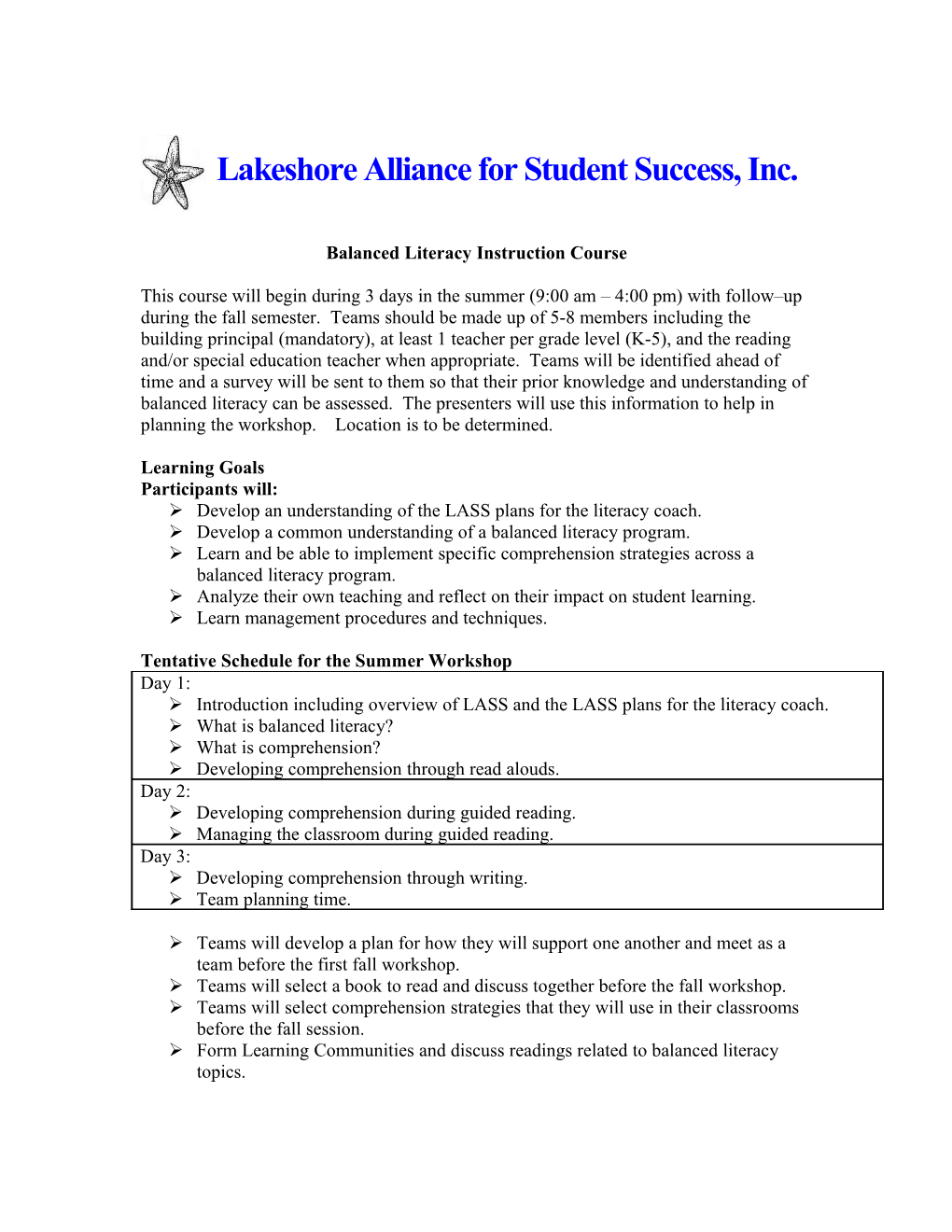 Lakeshore Alliance for Student Success