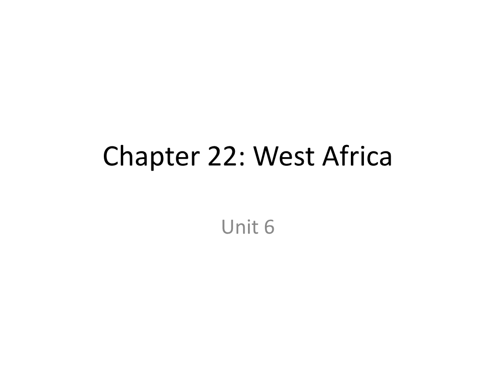 Chapter 22: West Africa