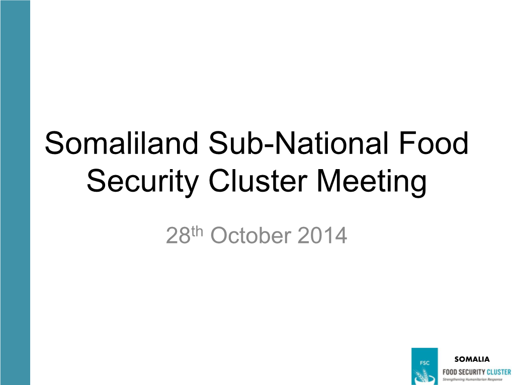 Somaliland Sub-National Food Security Cluster Meeting
