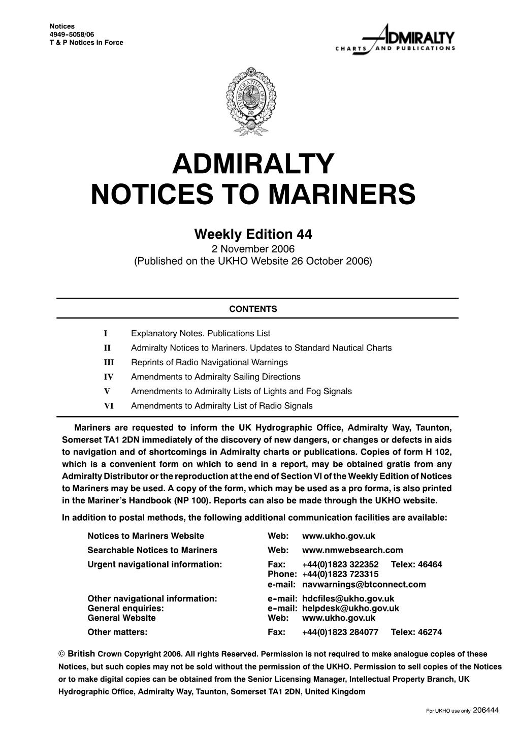 Admiralty Notices to Mariners