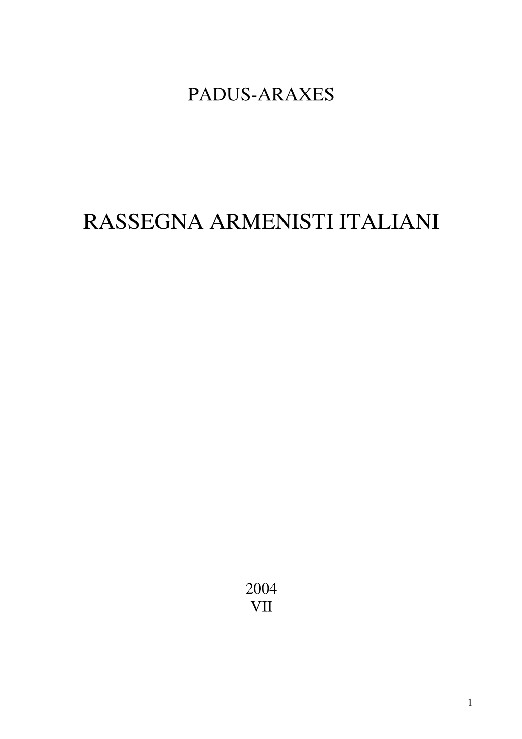 Rassegna Armenisti Italiani