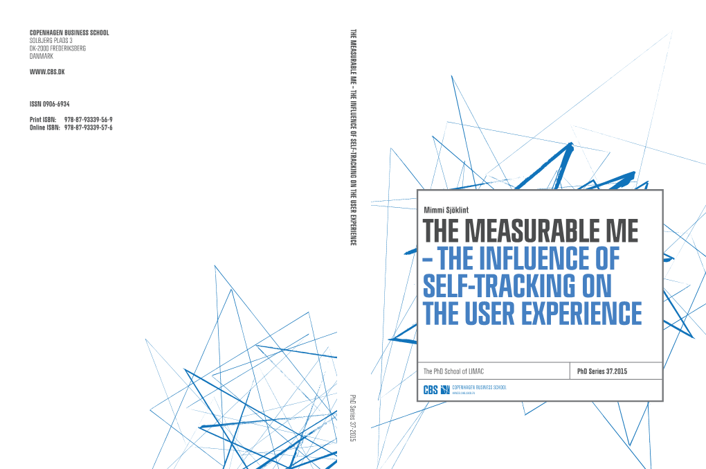 The Measurable Me – the Influence of Self-Tracking on the User Experience