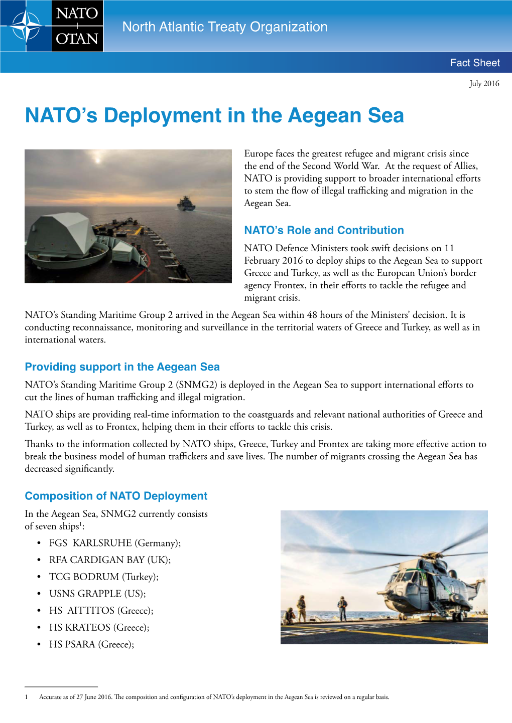 NATO's Deployment in the Aegean