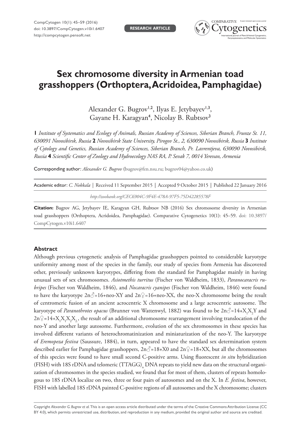 Sex Chromosome Diversity in Armenian Toad