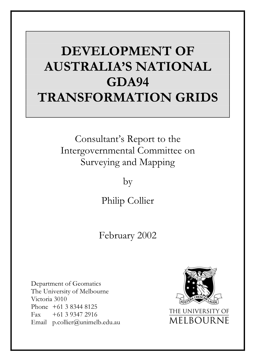 National AGD66/84 ⇔ GDA94 Transformation Grids