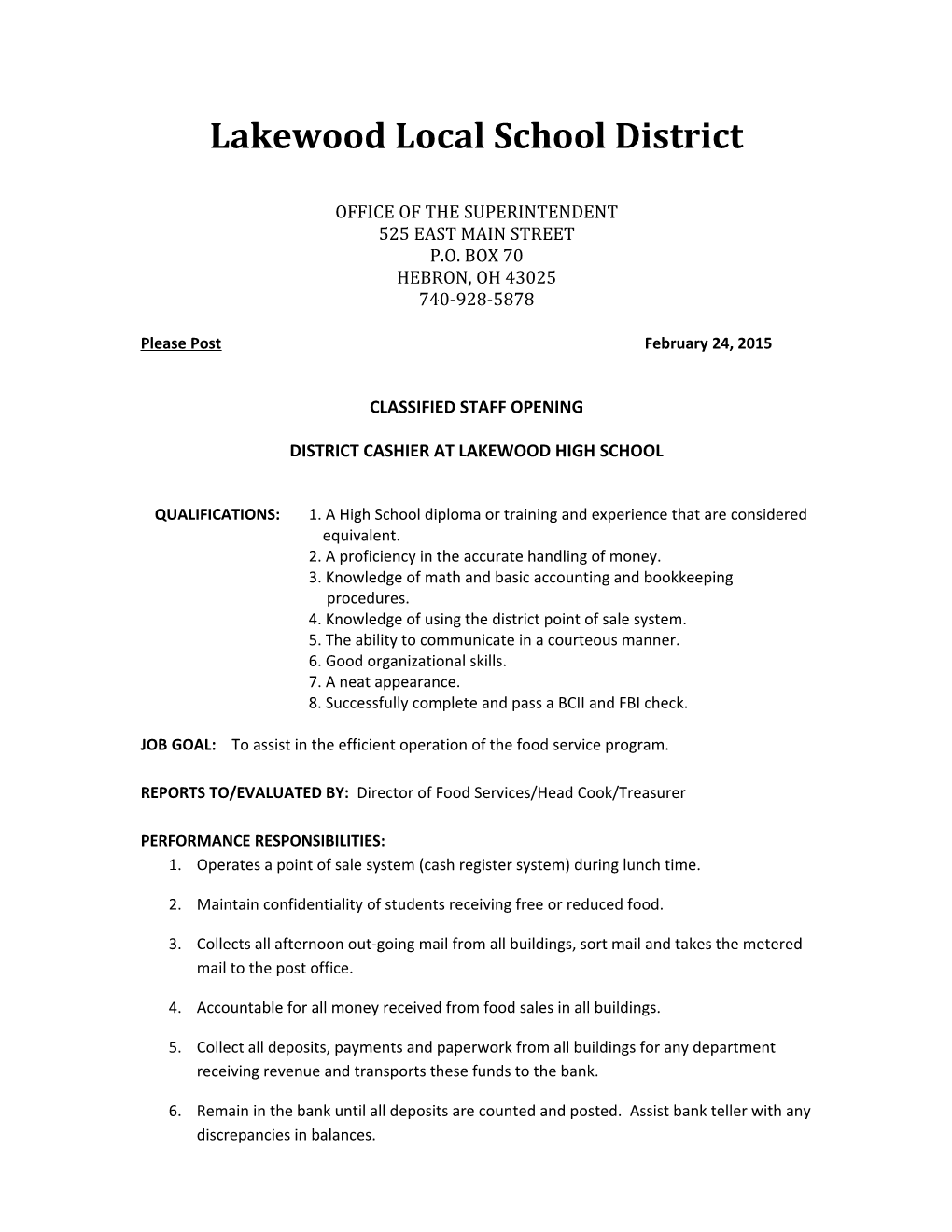 Lakewood Local School District