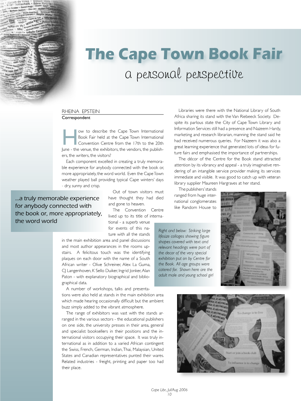 The Cape Town Book Fair a Personal Perspective
