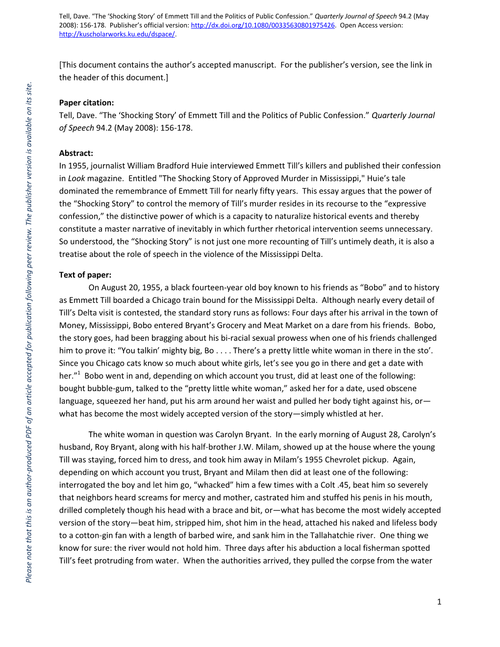 1 [This Document Contains the Author's Accepted Manuscript. for The
