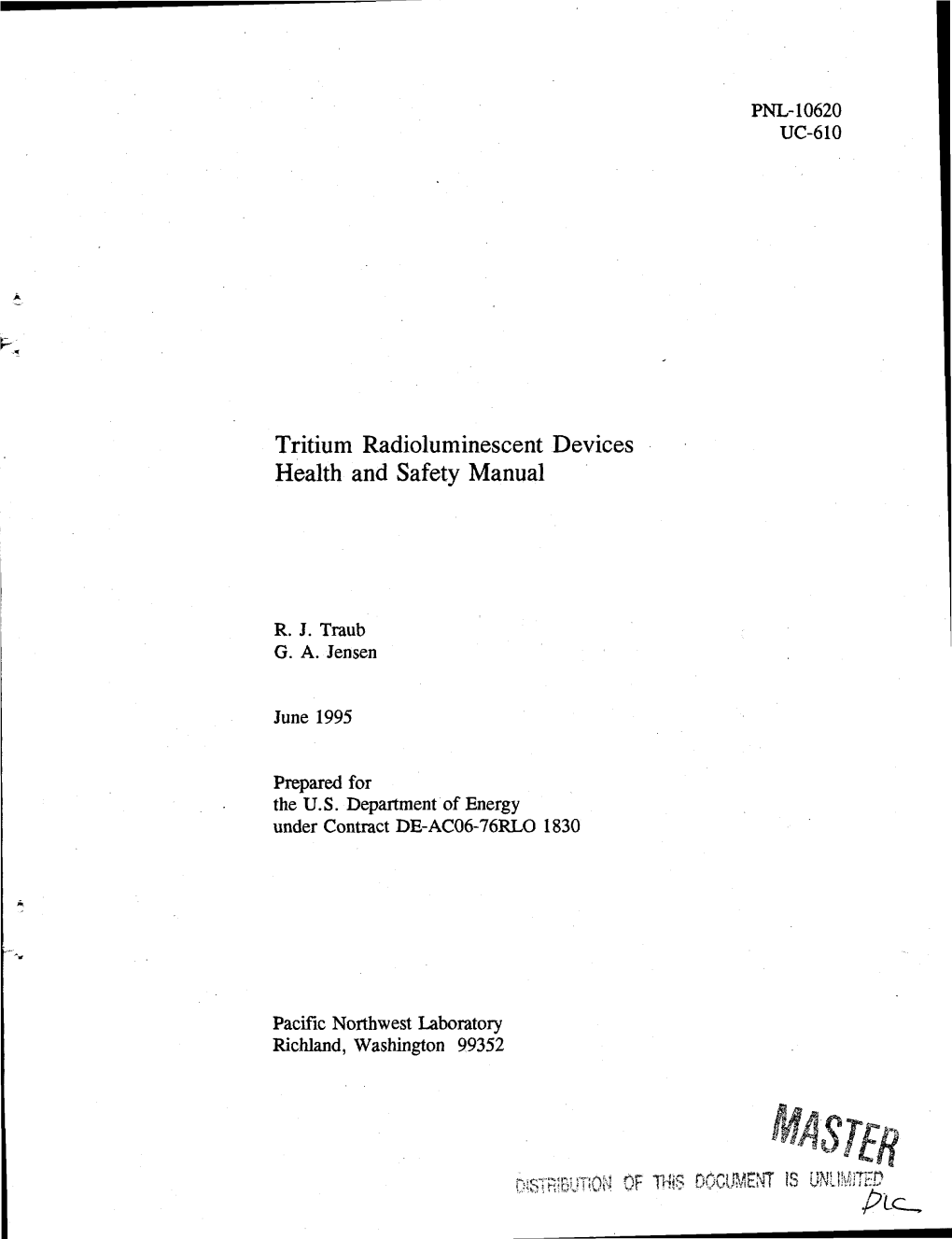 Tritium Radioluminescent Devices Health and Safety Manual