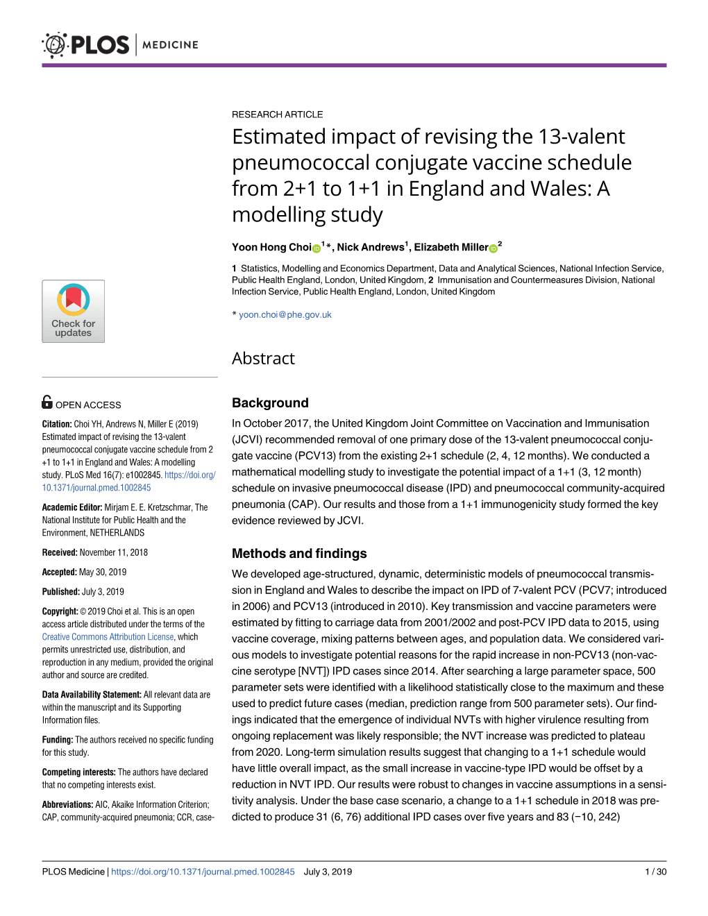 Estimated Impact of Revising the 13-Valent Pneumococcal Conjugate Vaccine Schedule from 2+1 to 1+1 in England and Wales: a Modelling Study