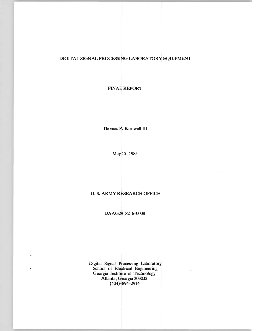 Digital Signal Processing Laboratory Equipment