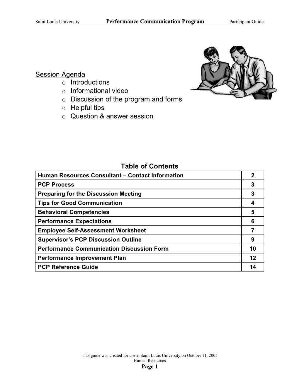 Performance Communication Program Pilot Training