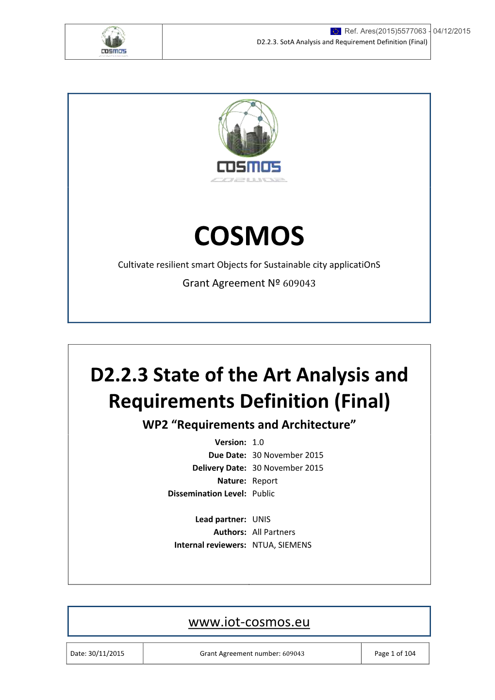 State of the Art Analysis and Requirements Definition