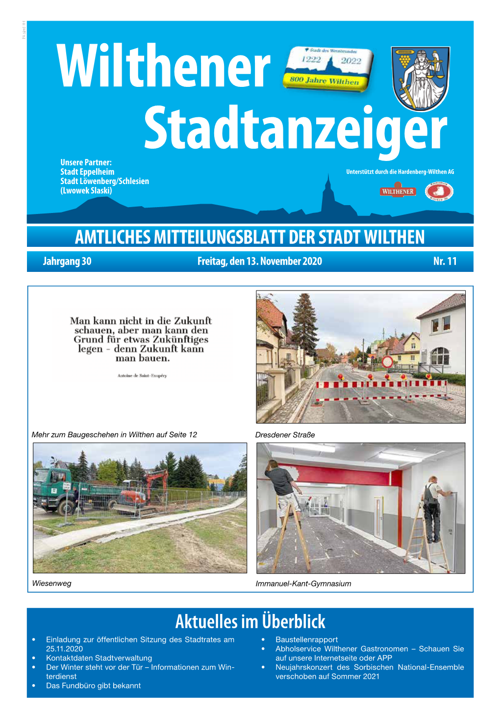 AMTLICHES MITTEILUNGSBLATT DER STADT WILTHEN Aktuelles Im