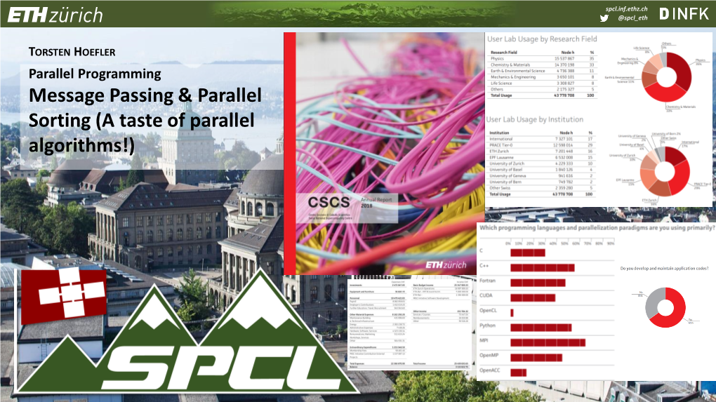 Message Passing & Parallel Sorting (A Taste of Parallel Algorithms!)