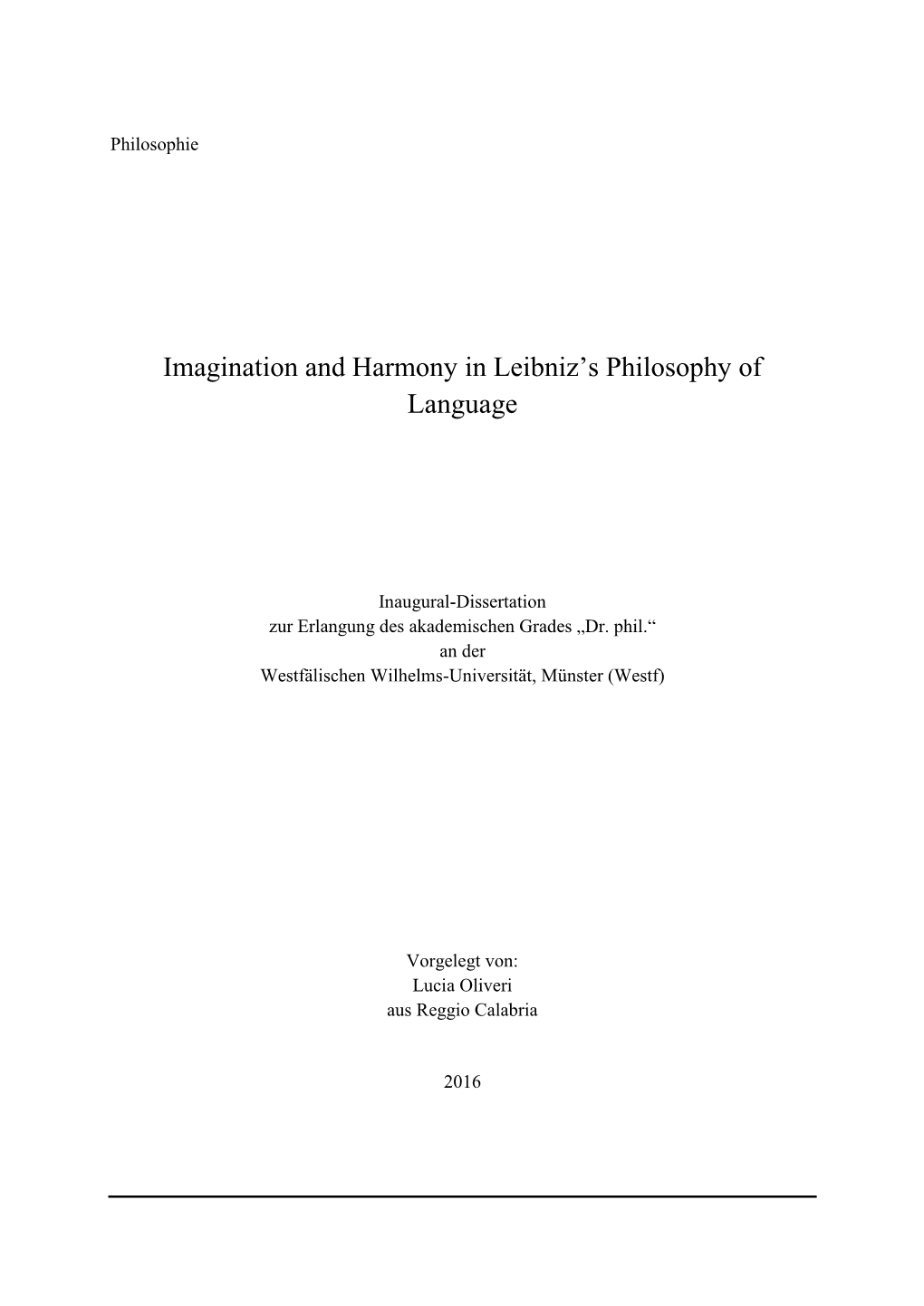 Imagination and Harmony in Leibniz's Philosophy of Language