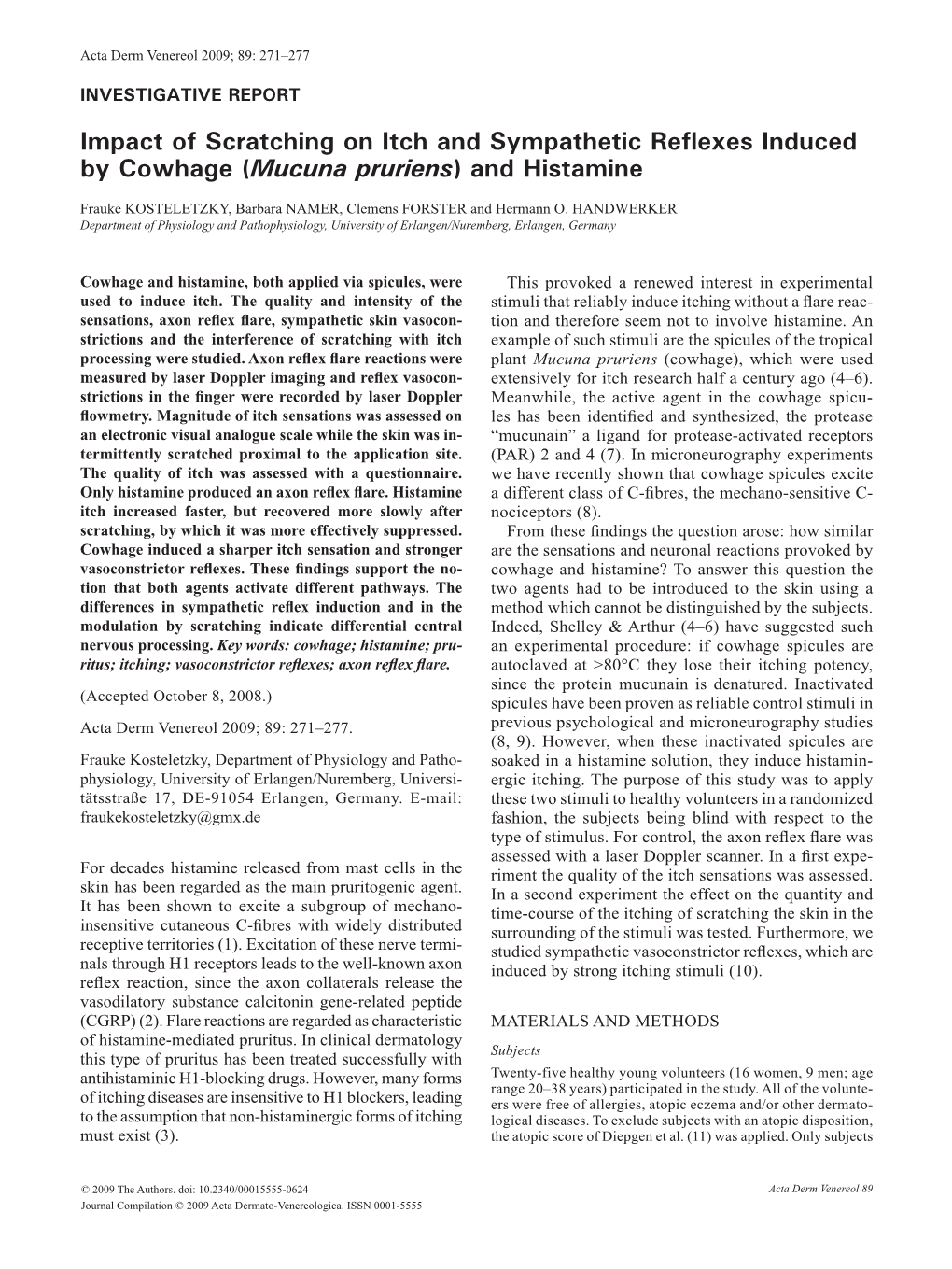 Mucuna Pruriens) and Histamine