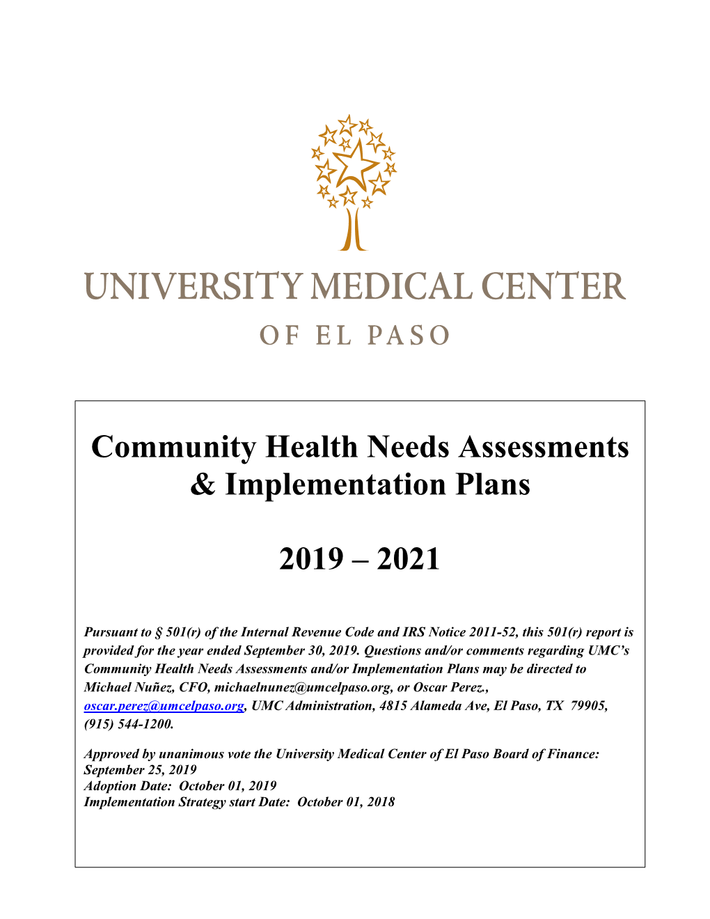 Community Health Needs Assessments & Implementation
