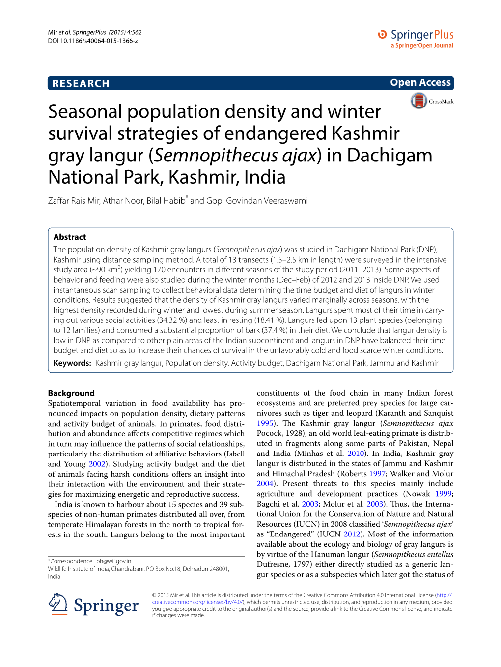 Seasonal Population Density and Winter Survival Strategies Of