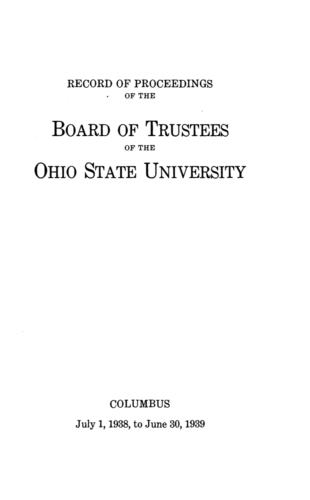 Board of Trustees Ohio State University