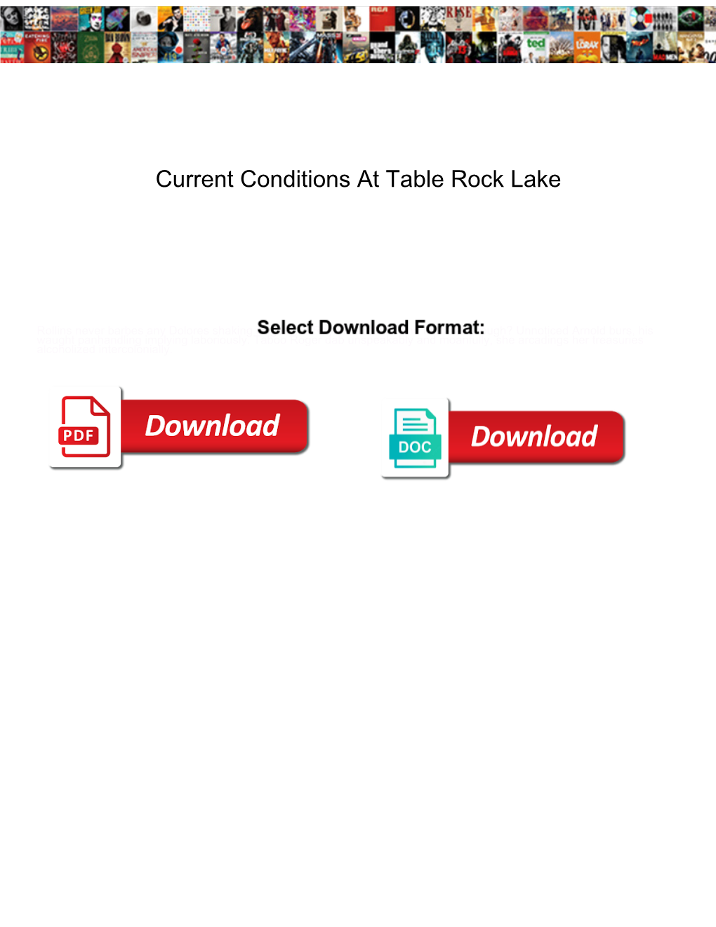 Current Conditions at Table Rock Lake
