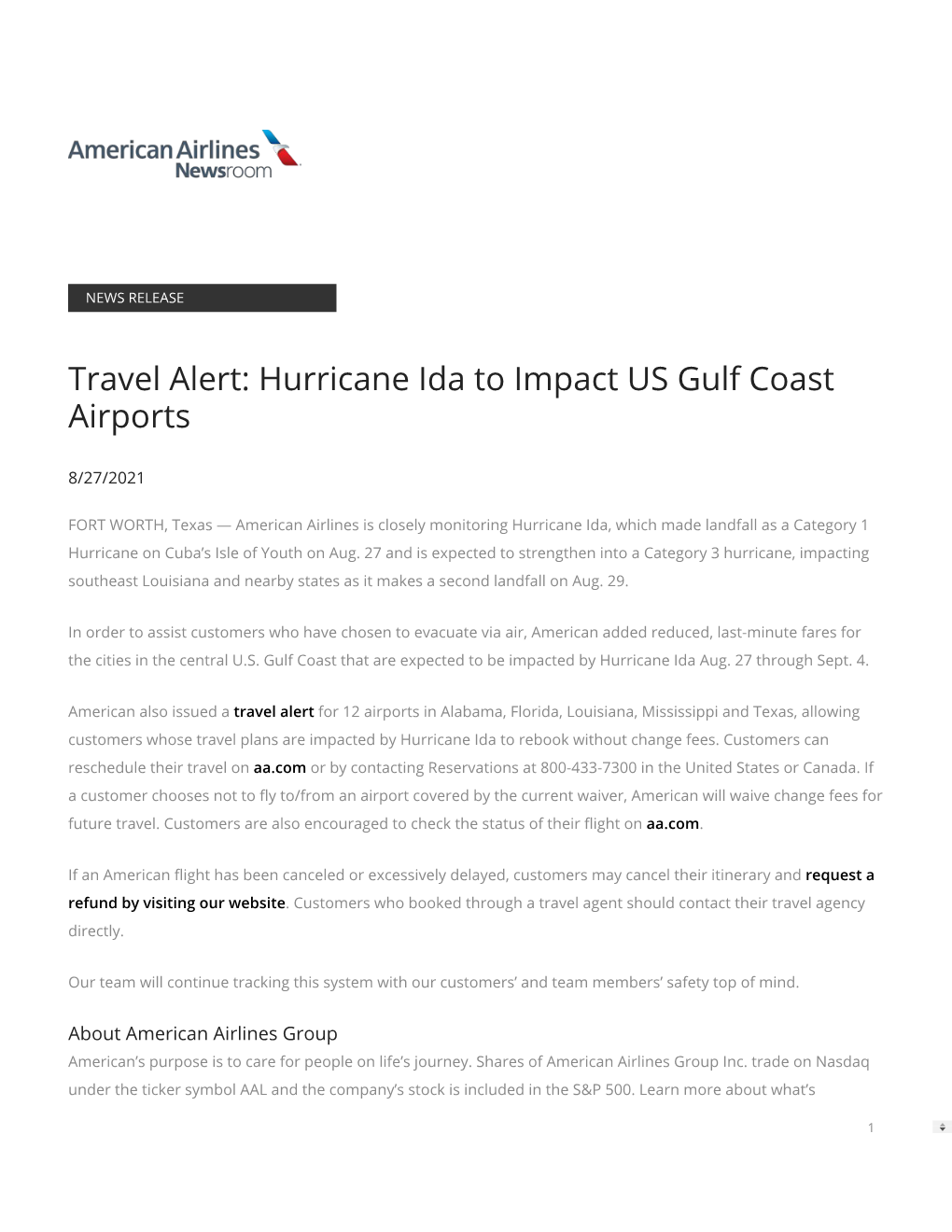 Travel Alert: Hurricane Ida to Impact US Gulf Coast Airports