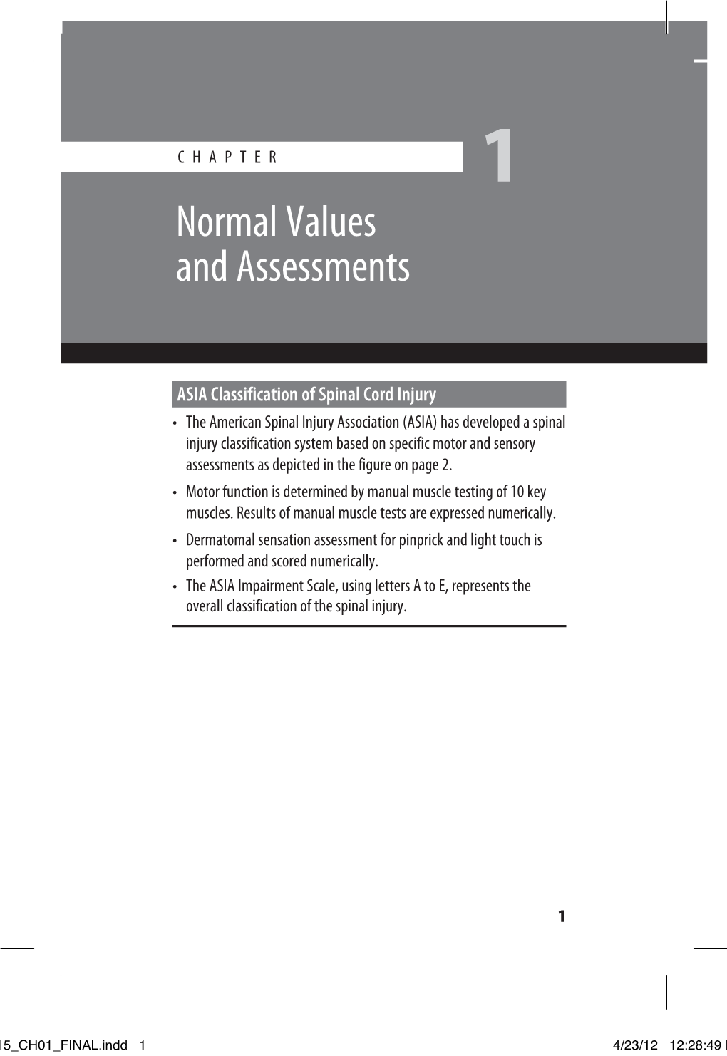 Normal Values and Assessments