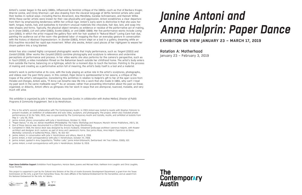 Janine Antoni and Anna Halprin, Whom Antoni Has Described As a Kind of Artistic Mother, a Mentor, and a Friend