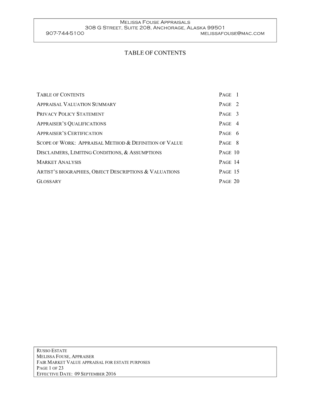 Table of Contents