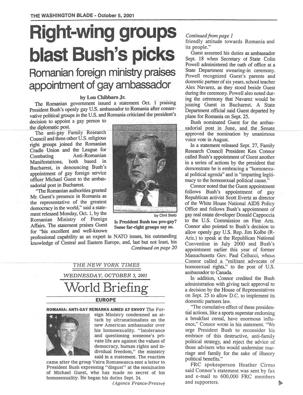 Right-Wing Groups Blast Bush's Picks