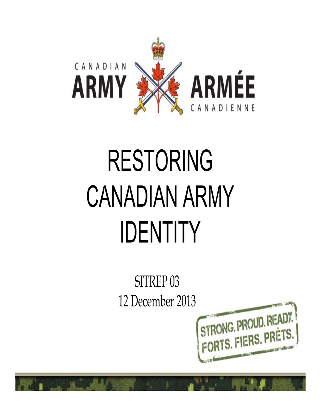 Restoring Canadian Army Identity