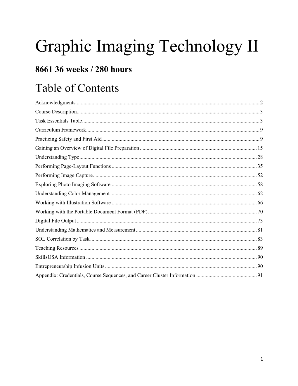 8661 Graphic Imaging Technology II